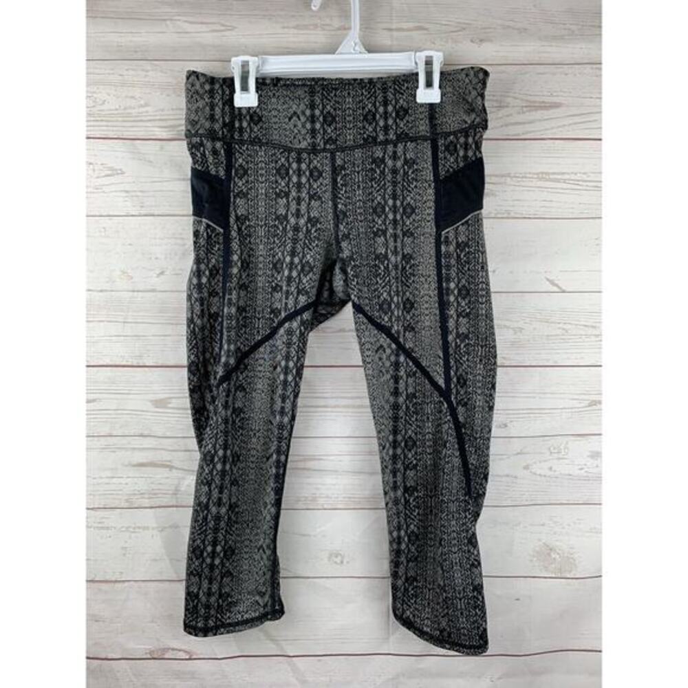 Athleta Prisma Stride Capri Legging Womens small Black Granite Grey Style 983394